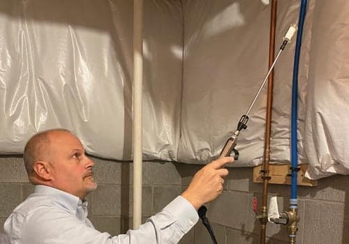 checking air quality in a basement