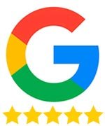 Google Logo with Five Stars