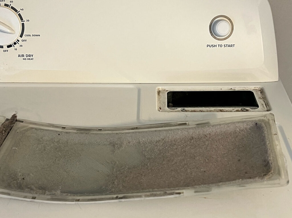 dryer lint trap - cleaning